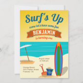 Summer Beach Surfing Anniversaire Fête Invitation (Devant)