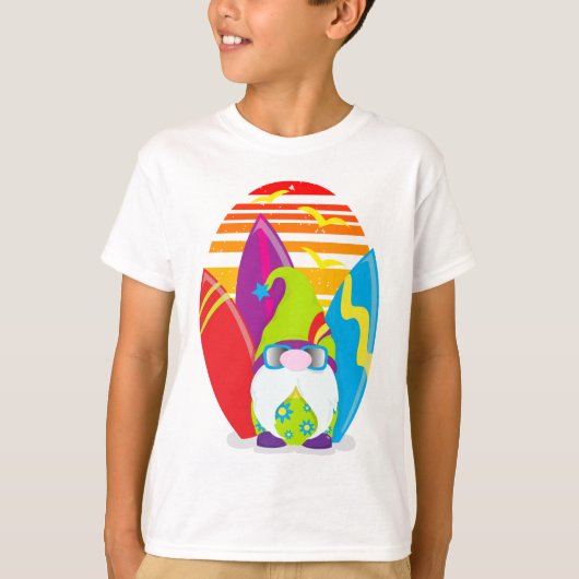 Summer Beach Surfing Gnome T-shirt (Voorkant)