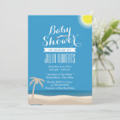 Summer Beach Thème Baby Shower Invitations (Debout devant)