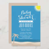 Summer Beach Thème Baby Shower Invitations (Devant / Derrière)