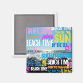 Summer Beach Time Fun Magneet (Voorkant / Achterkant)