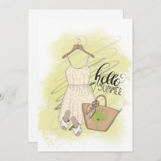 Summer Beach Vacances Anniversaire Fête Invitation (Devant / Derrière)