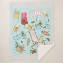 Summer Beach vibes op blauw