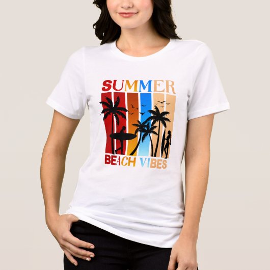Summer Beach Vibes Tri-Blend Shirt (Voorkant)