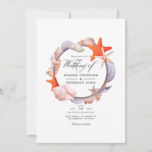 Summer Beach Wedding Invitation (Devant)