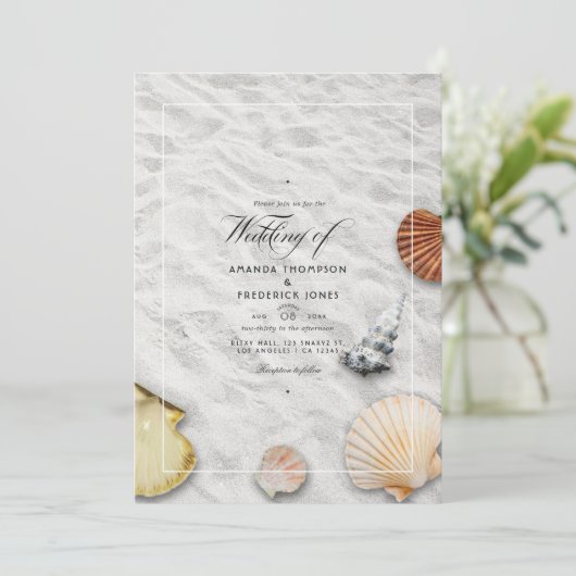Summer Beach Wedding Invitation (Debout devant)