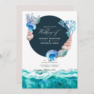 Summer Beach Wedding Invitation Kaart