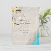 Summer Beach Wedding Invitation Kaart (Staand voorkant)
