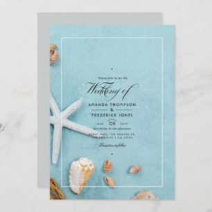 Summer Beach Wedding Invitation Kaart