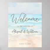 Summer Beach Wedding Welcome Sign Poster (Voorkant)
