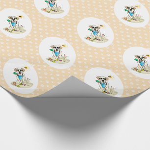 Summer Beach Yellow Lab Labrador Retriever Dog Cadeaupapier