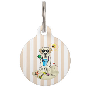 Summer Beach Yellow Lab Labrador Retriever Dog Huisdierpenning