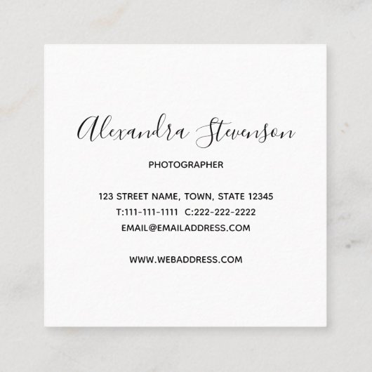 Summer Beach Zand Gouden Folie Vierkante Visitekaartje (Achterkant)