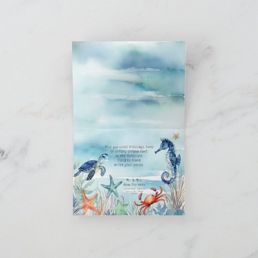 Summer Beach Zee Life Octopus Dank u Bedankkaart (Binnen)