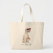 Summer Bedlington Terrier Large Canvas tas (Voorkant)