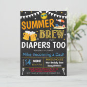 Summer Beer Baby shower Invitation Kaart (Staand voorkant)