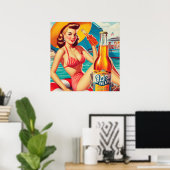 Summer Beer Pin-up Poster (Thuiskantoor)