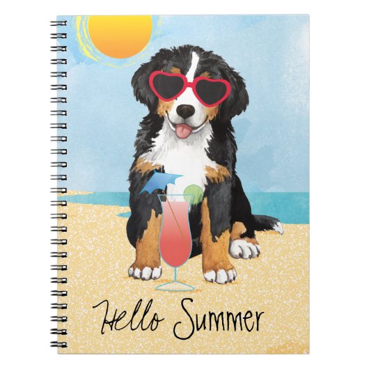 Summer Bernese Mountain Dog Notitieboek (Voorkant)