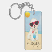 Summer Bichon Frise Sleutelhanger (Voorkant Links)
