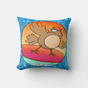 Summer Bird Surfer Cushion Kussen