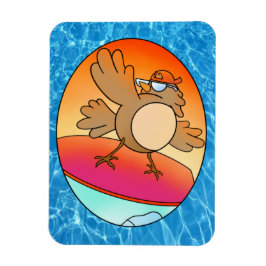 Summer Bird Surfer Magnet Magneet