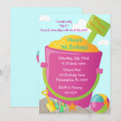 Summer Birthday Invitation Kaart (Voorkant / Achterkant)