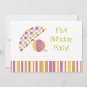 Summer Birthday Party Invitation Kaart (Achterkant)