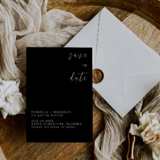 SUMMER BLACK&WHITE SAVE THE DATE KAART