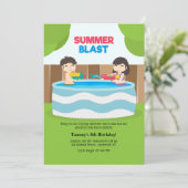 Summer Blast Invitation Kaart (Staand voorkant)