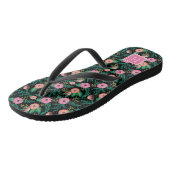 Summer Blooms Pink Floral Monogram Teenslippers (Schuin)