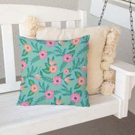 Summer Blooms Tropical Floral Pattern Buitenkussen