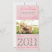 Summer Blossoms Class of 2011 Afstuderen PhotoCard Aankondiging (Voorkant)