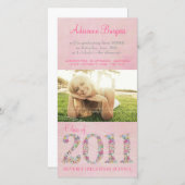 Summer Blossoms Class of 2011 Afstuderen PhotoCard Aankondiging (Voorkant / Achterkant)