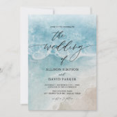 Summer Blue Beach Wedding Invitations (Devant)
