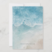 Summer Blue Beach Wedding Invitations Kaart (Achterkant)
