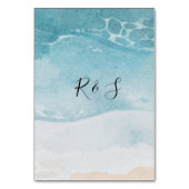 Summer Blue Beach Wedding Kaart (Achterkant)