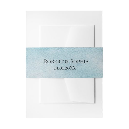 Summer Blue Beach Wedding Uitnodigingen Wikkel (Voorkant Voorbeeld)