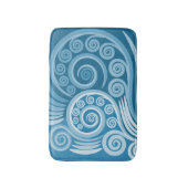 Summer Blue Curls Swirls Bath Mat (Voorkant Verticaal)
