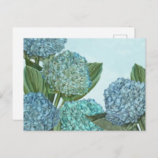Summer Blue Hydrangea Bouquet Briefkaart (Voorkant / Achterkant)