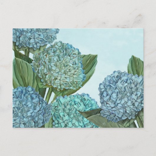 Summer Blue Hydrangea Bouquet Briefkaart (Voorkant)