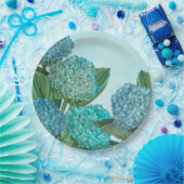 Summer Blue Hydrangea Bouquet Papieren Bordje (Feest)