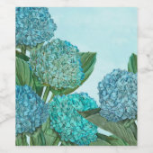 Summer Blue Hydrangea Bouquet Wijn Etiket (Enkel label)