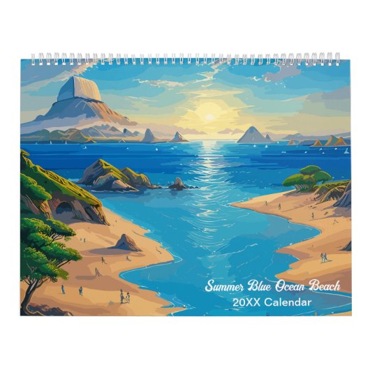 Summer Blue Ocean Beach Kalender (Hoes)