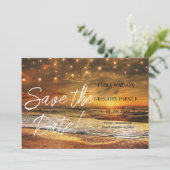 Summer Blue Ocean Beach Mariages Invitations (Debout devant)