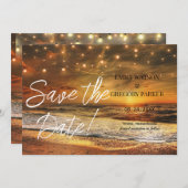 Summer Blue Ocean Beach Mariages Invitations (Devant / Derrière)