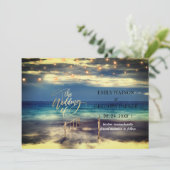 Summer Blue Ocean Beach Mariages Invitations (Debout devant)