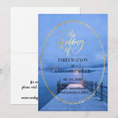 Summer Blue Ocean Beach Mariages Invitations (Devant / Derrière)