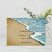 Summer Blue Ocean Beach Mariages Invitations (Debout devant)