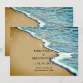 Summer Blue Ocean Beach Mariages Invitations (Devant / Derrière)