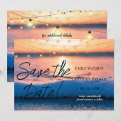 Summer Blue Ocean Beach Mariages Invitations (Devant / Derrière)